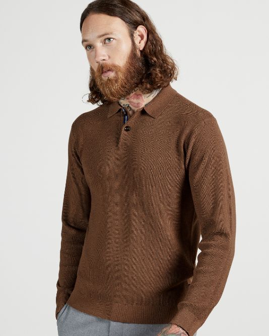 Ted Baker Long Sleeve Knitted Polo 