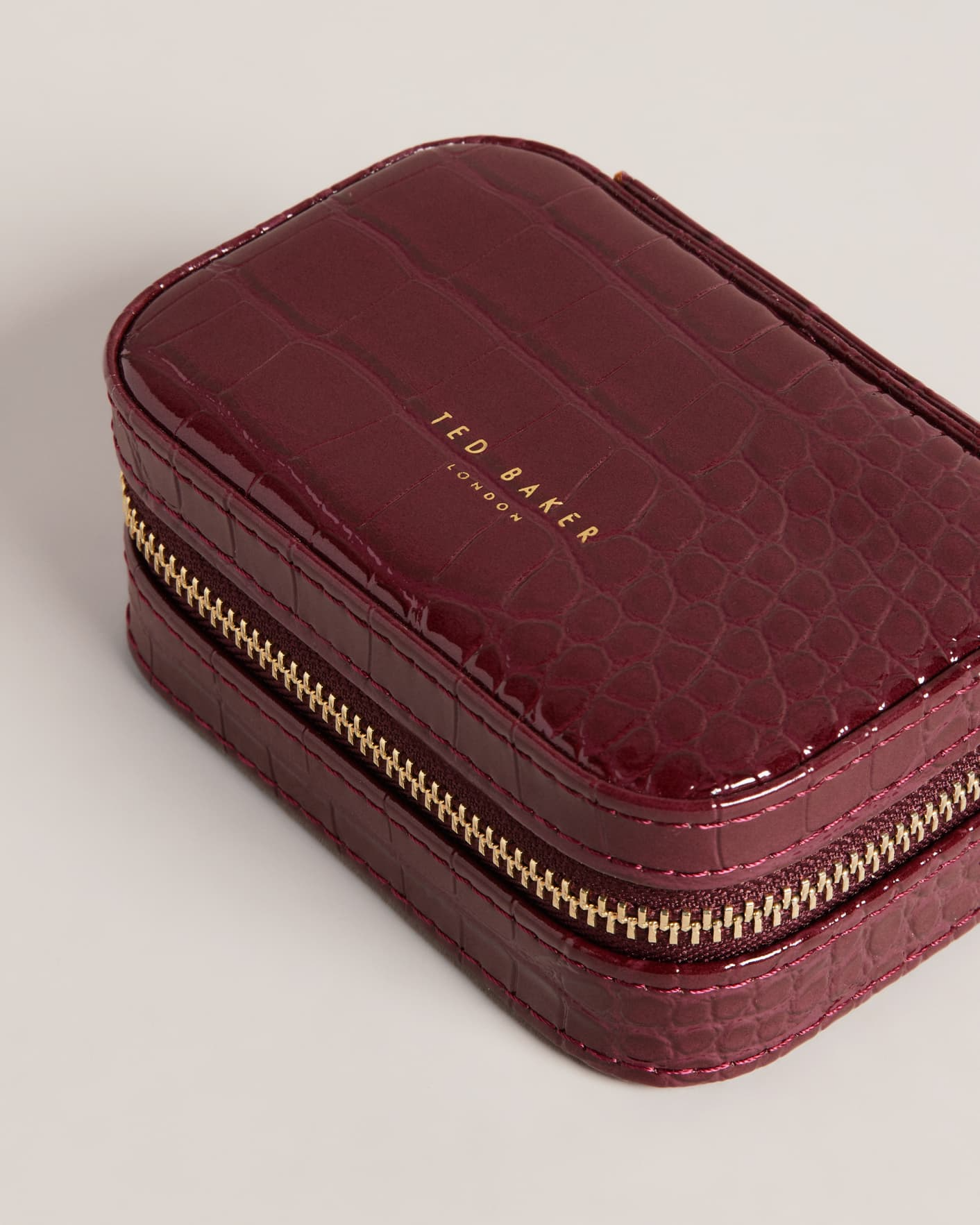 Ted Baker Small Croc Effect Jewellery Case