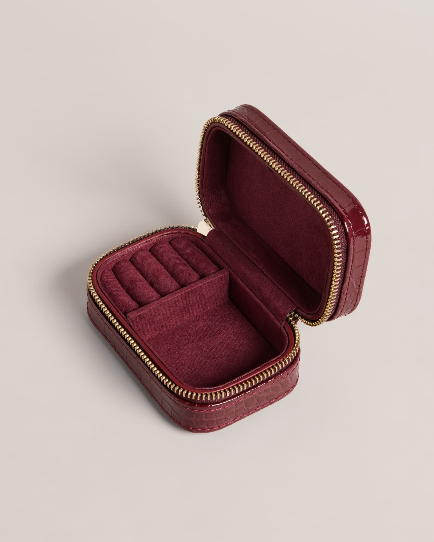 Ted Baker Small Croc Effect Jewellery Case