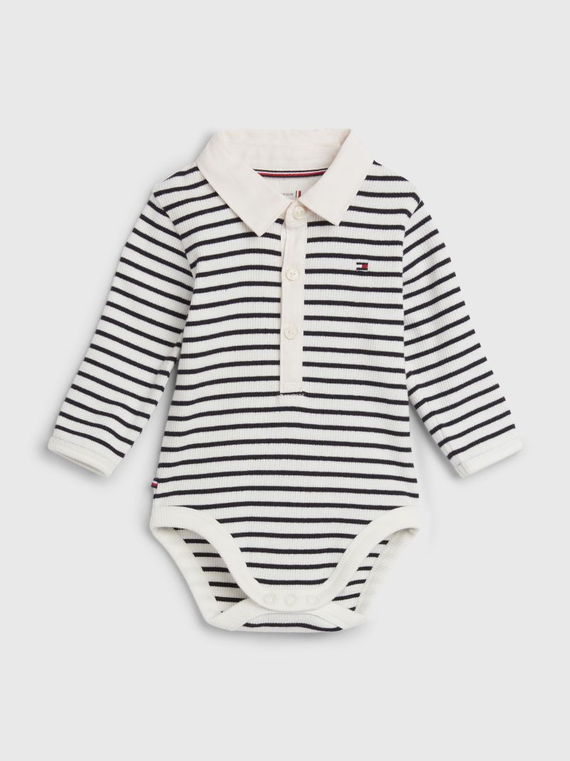 Tommy Hilfiger Baby Rib Romper With Collar