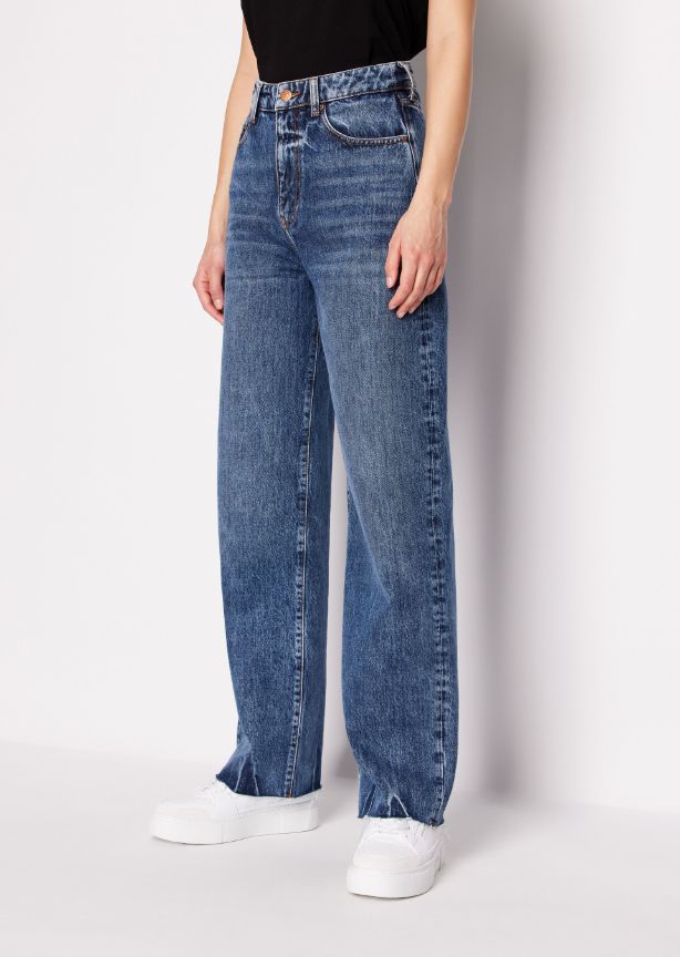 Armani Exchange High Rise Wide Leg Jeans