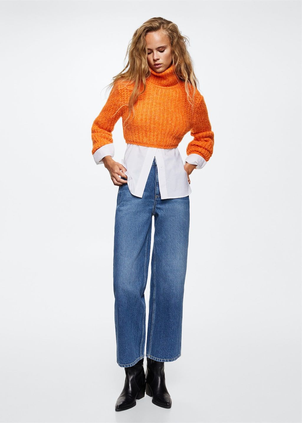 Mango Knitted Cropped Sweater