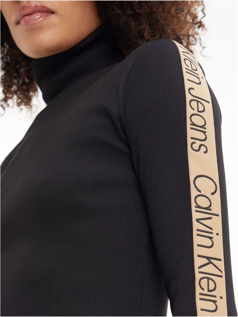 Calvin Klein Jeans Rib-knit Logo Tape Maxi Dress