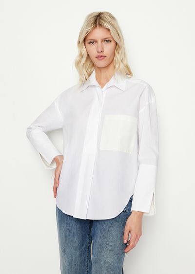 Armani Exchange Poplin Shirt With Snap Buttons