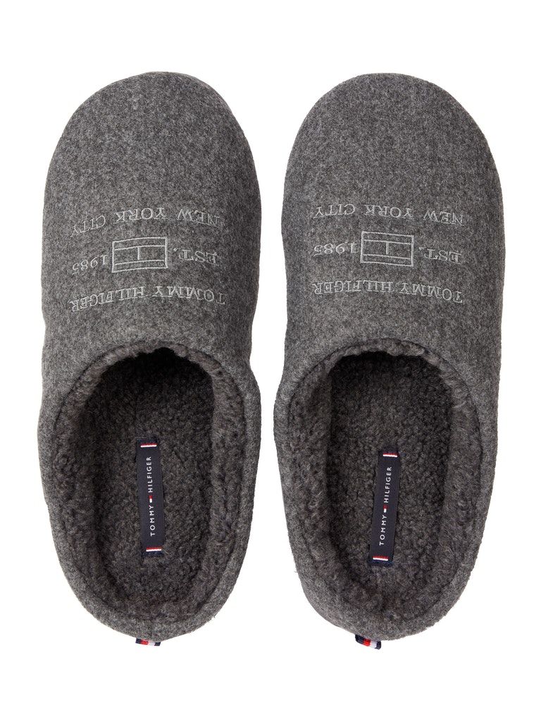 Tommy Hilfiger Logo Embroidery Felt Slippers