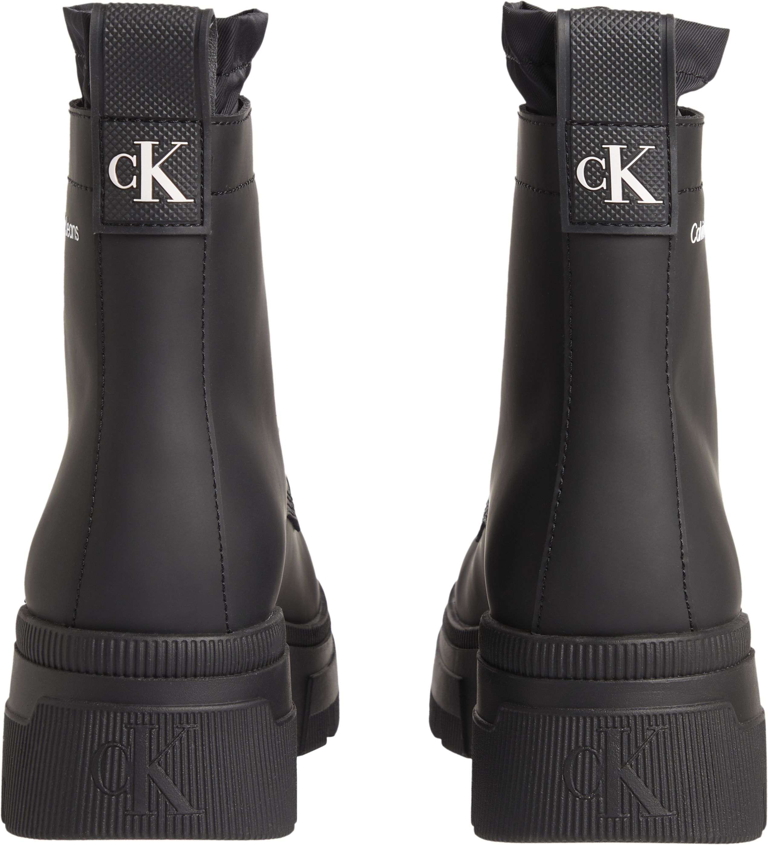 Calvin Klein Jeans Leather Combat Platform Boots