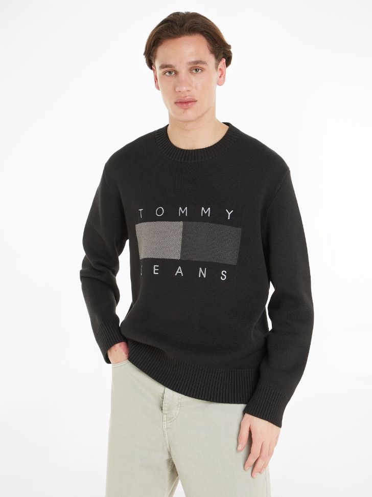 Tommy Jeans Tonal Flag Badge Relaxed Jumper