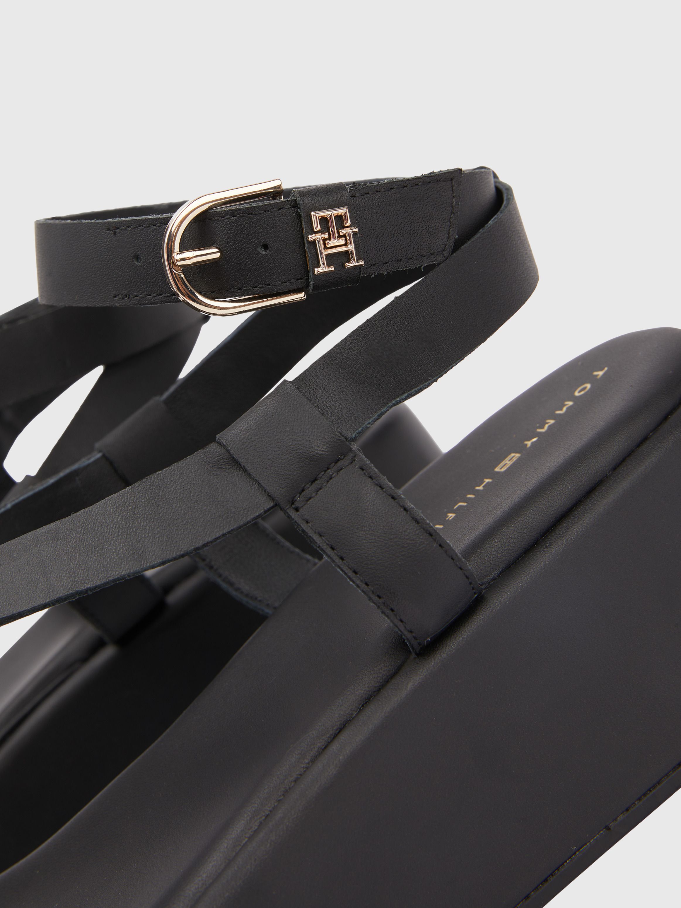 Tommy Hilfiger Women's Leather Strappy Flatform Wedge Sandals