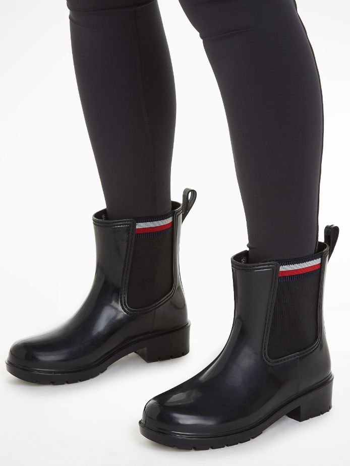 Tommy Hilfiger Women's Signature Elastic Cleat Rain Boots