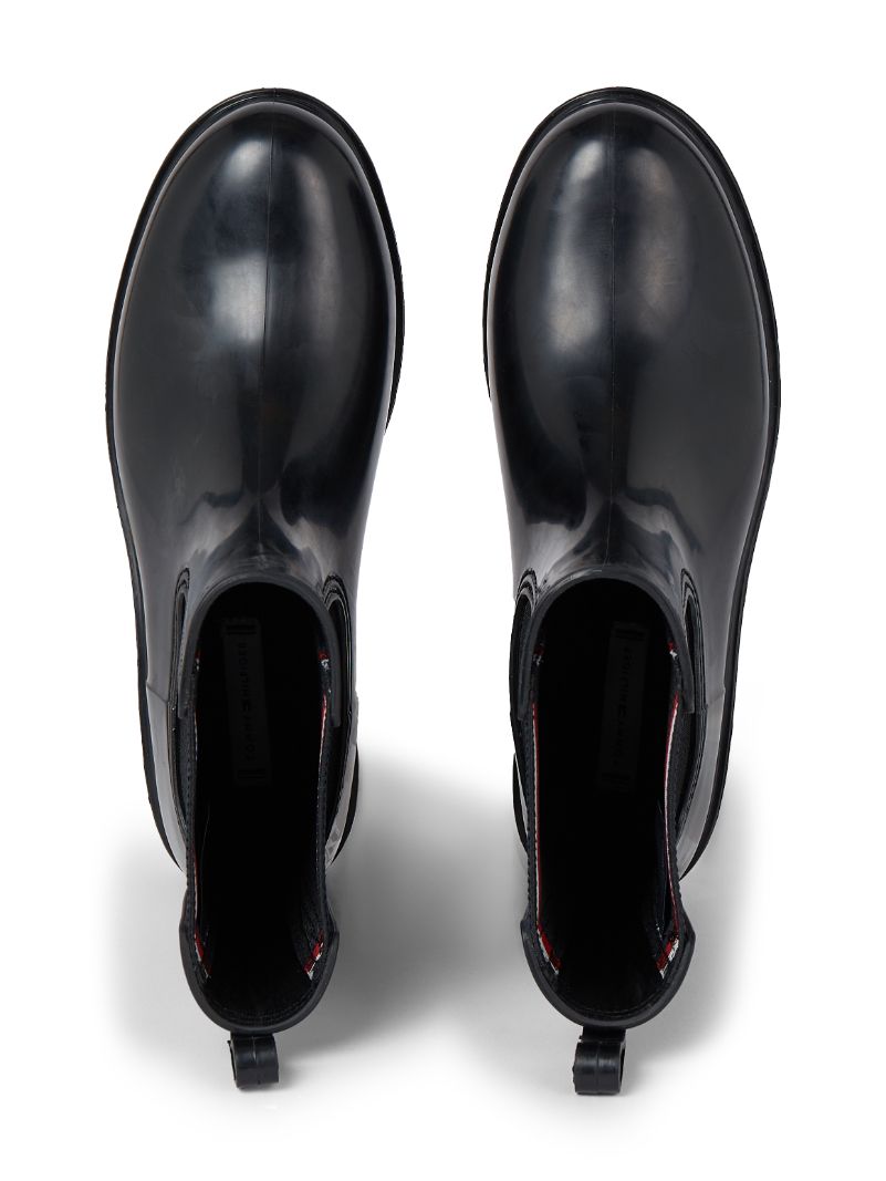Tommy Hilfiger Women's Signature Elastic Cleat Rain Boots