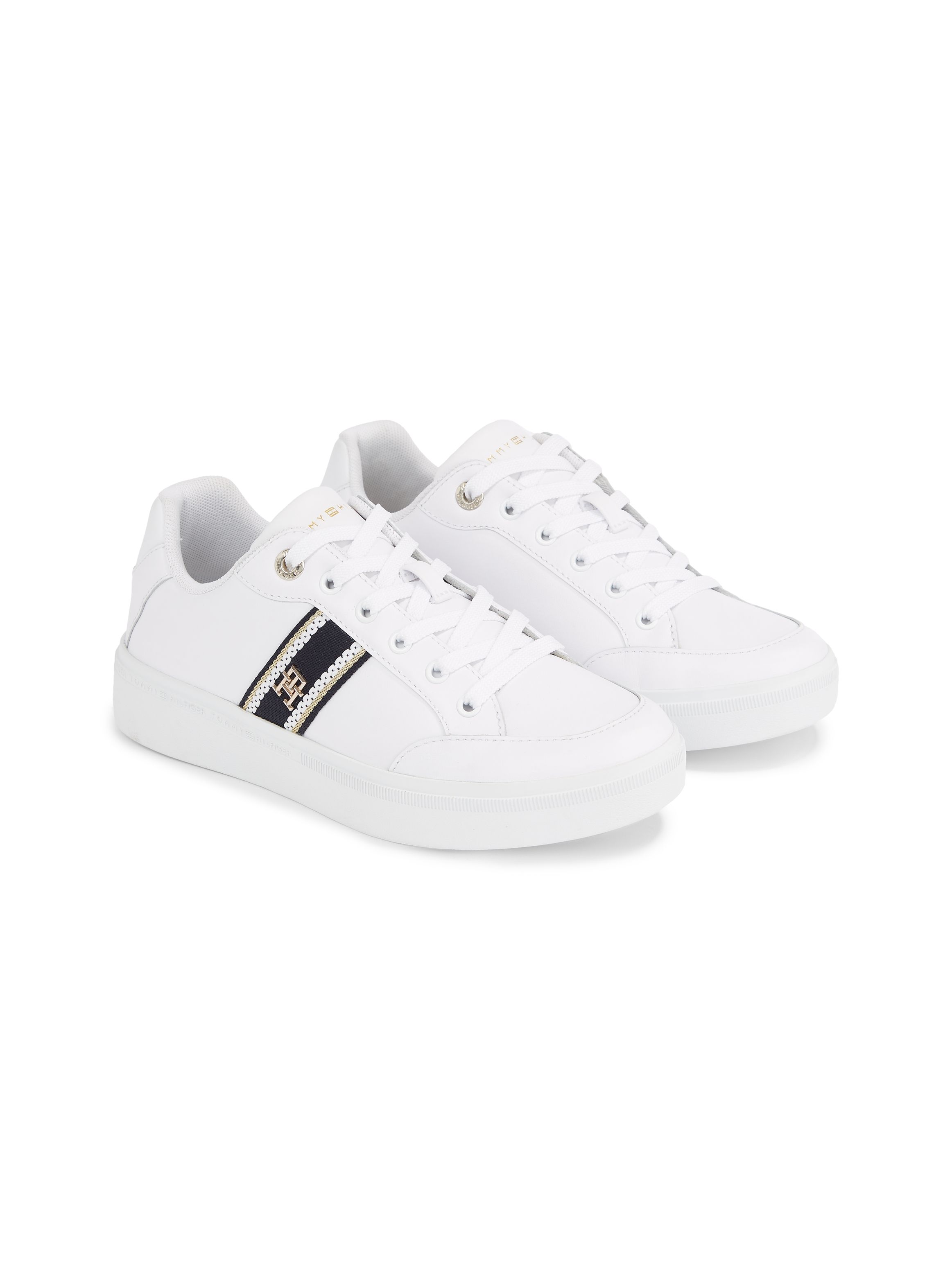 Tommy Hilfiger Women's Webbing Leather Court Trainers
