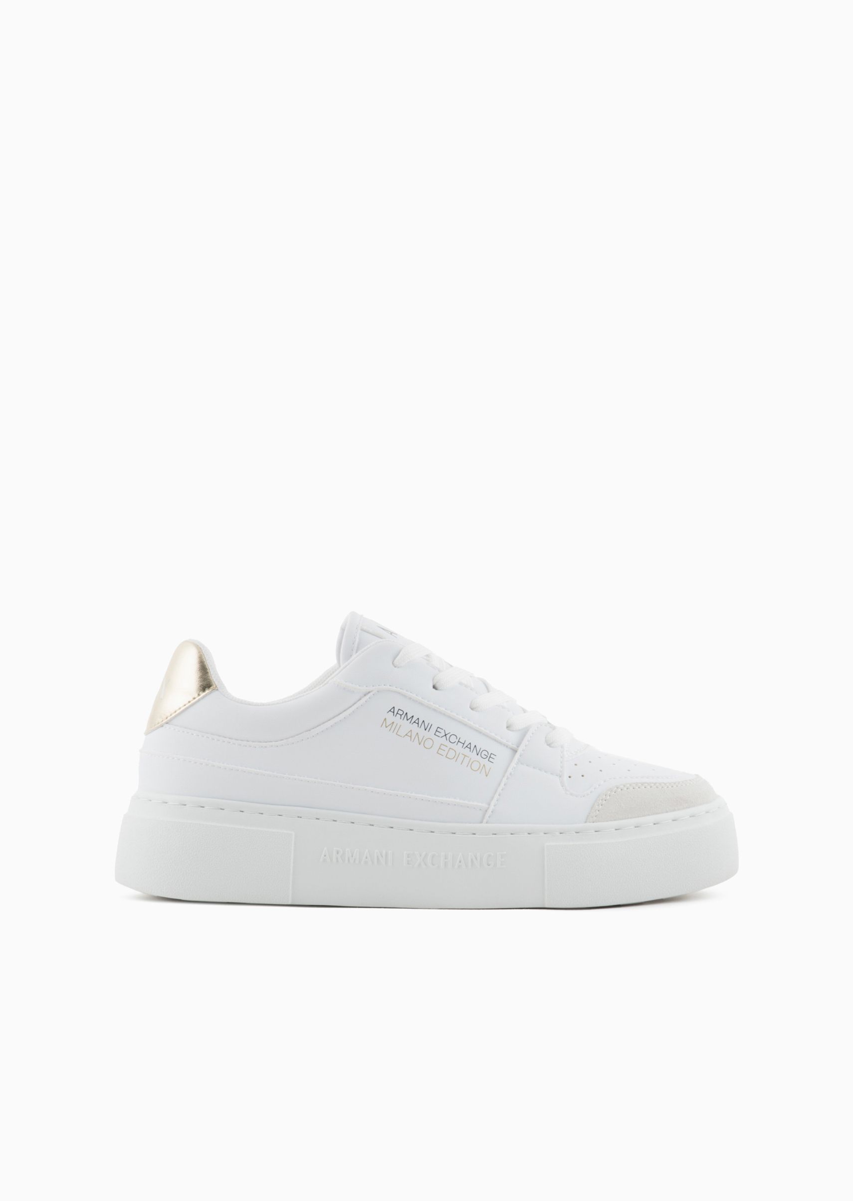 Armani Exchange Low Top Gold Collar Sneakers