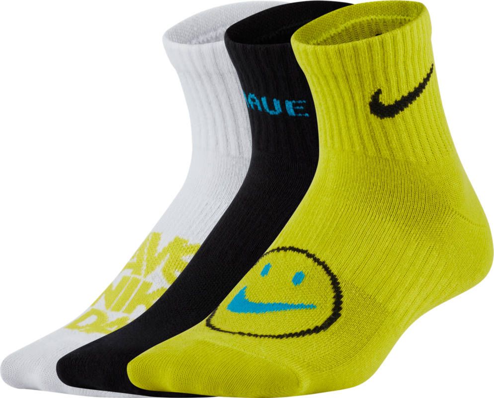 Nike 3 Pair Dri Fit Technology Kids Ankle Socks