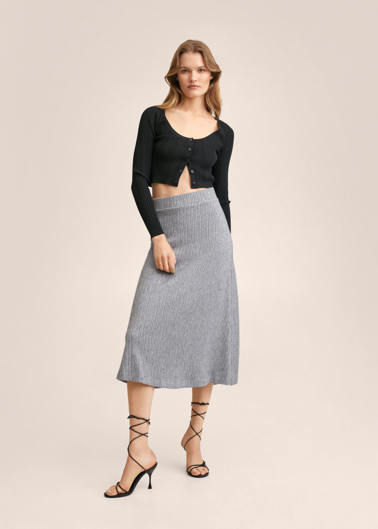 Mango Cable Knit Skirt