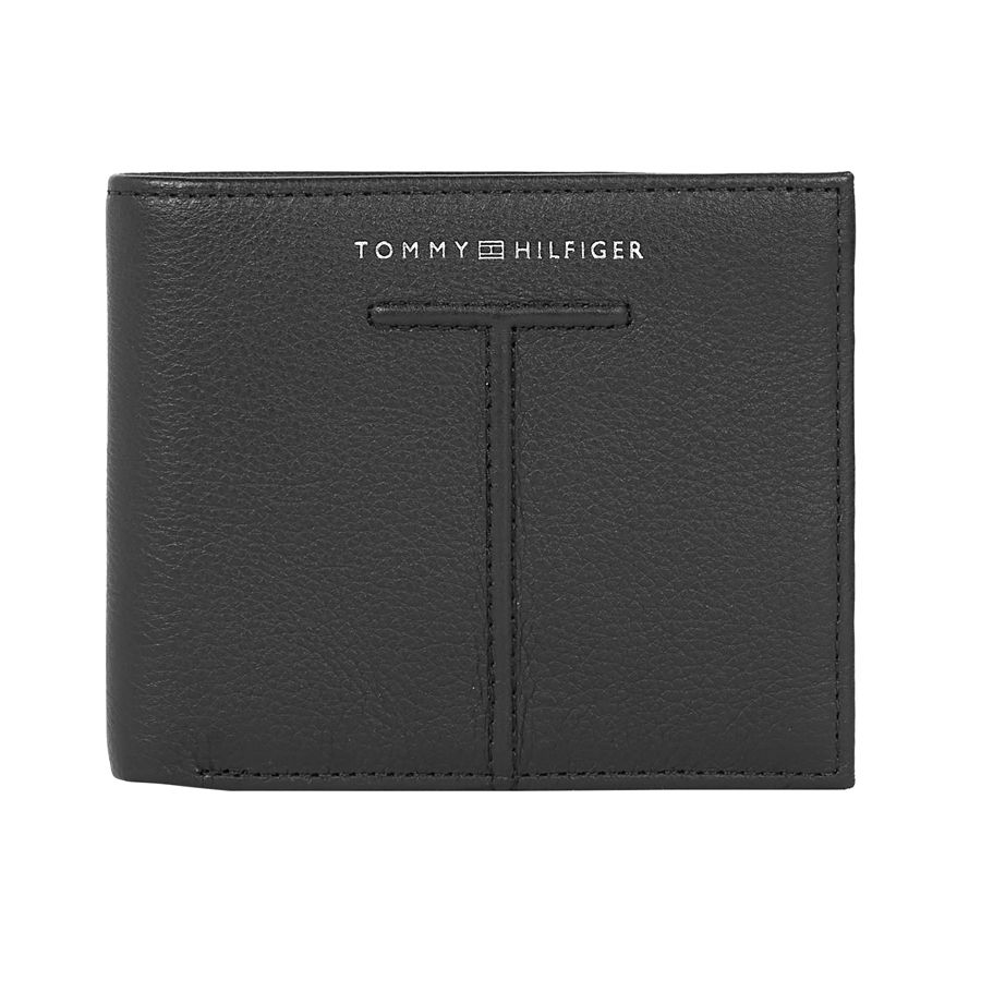 Tommy Hilfiger Black Grained Leather Wallet