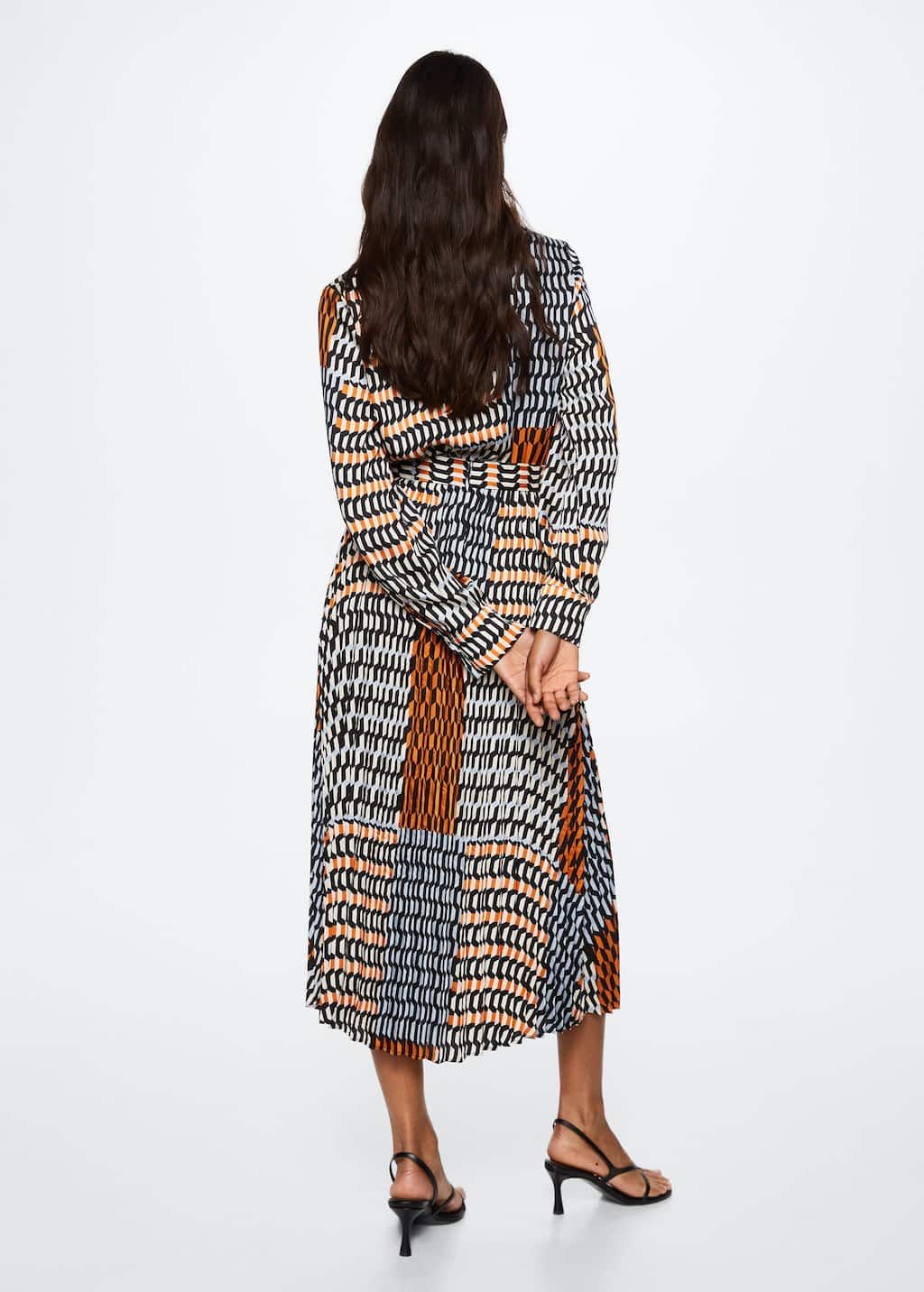 Mango Geometric Print Midi Dress