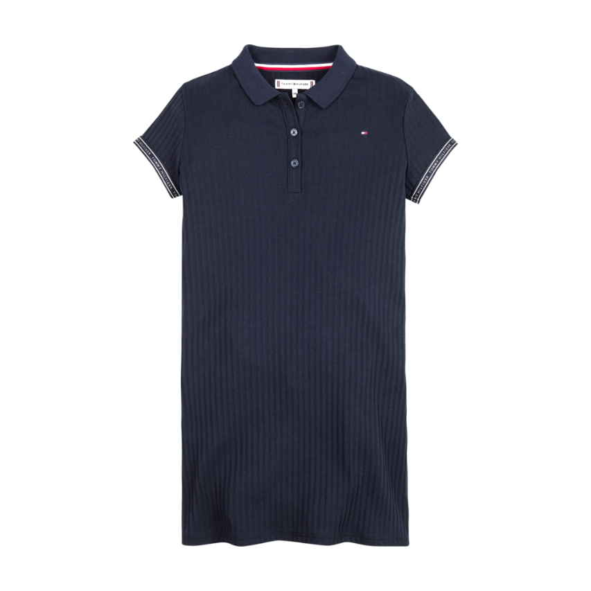 Tommy Hilfiger Girls Tape Ribbed Polo Dress