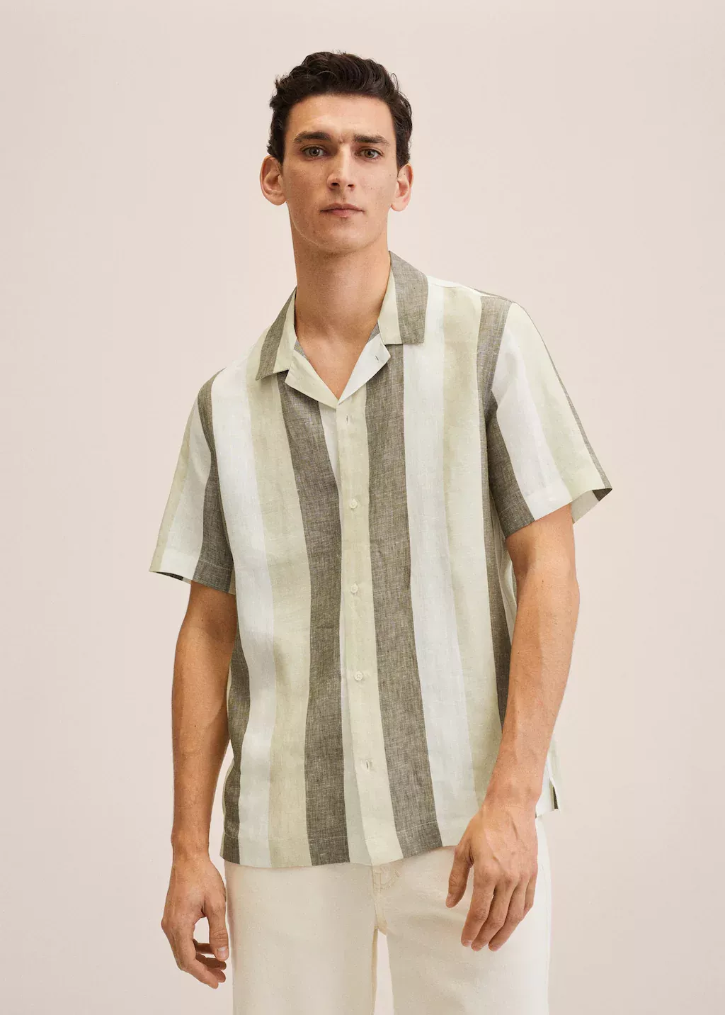 Mango Striped Linen-blend Shirt