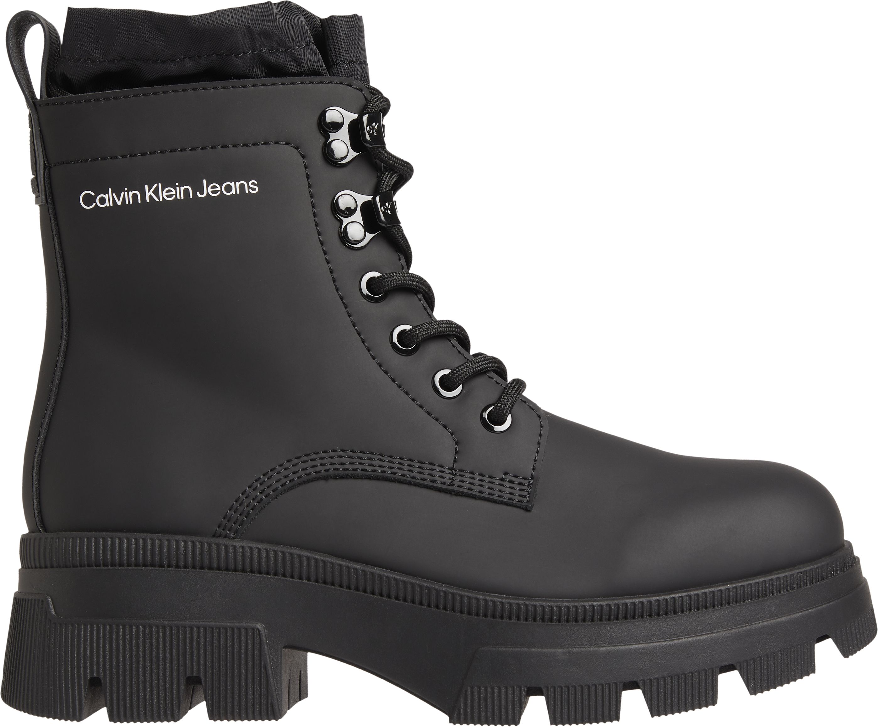 Calvin Klein Jeans Leather Combat Platform Boots