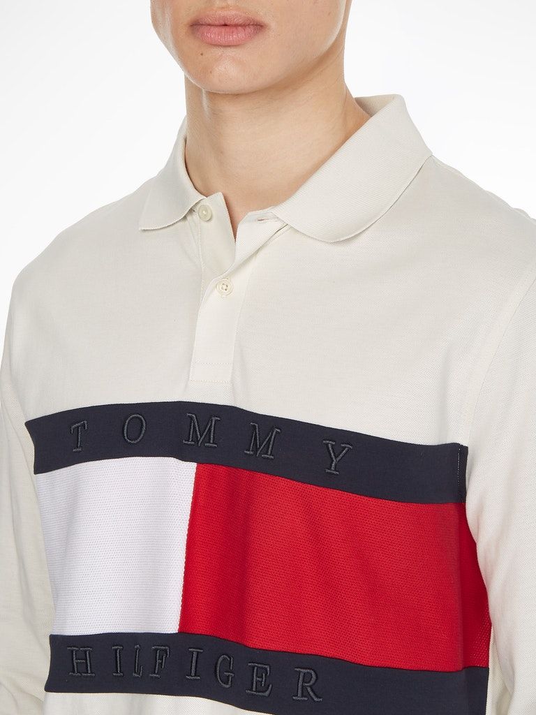 Tommy Hilfiger Colour-blocked Flag Long Sleeve Polo