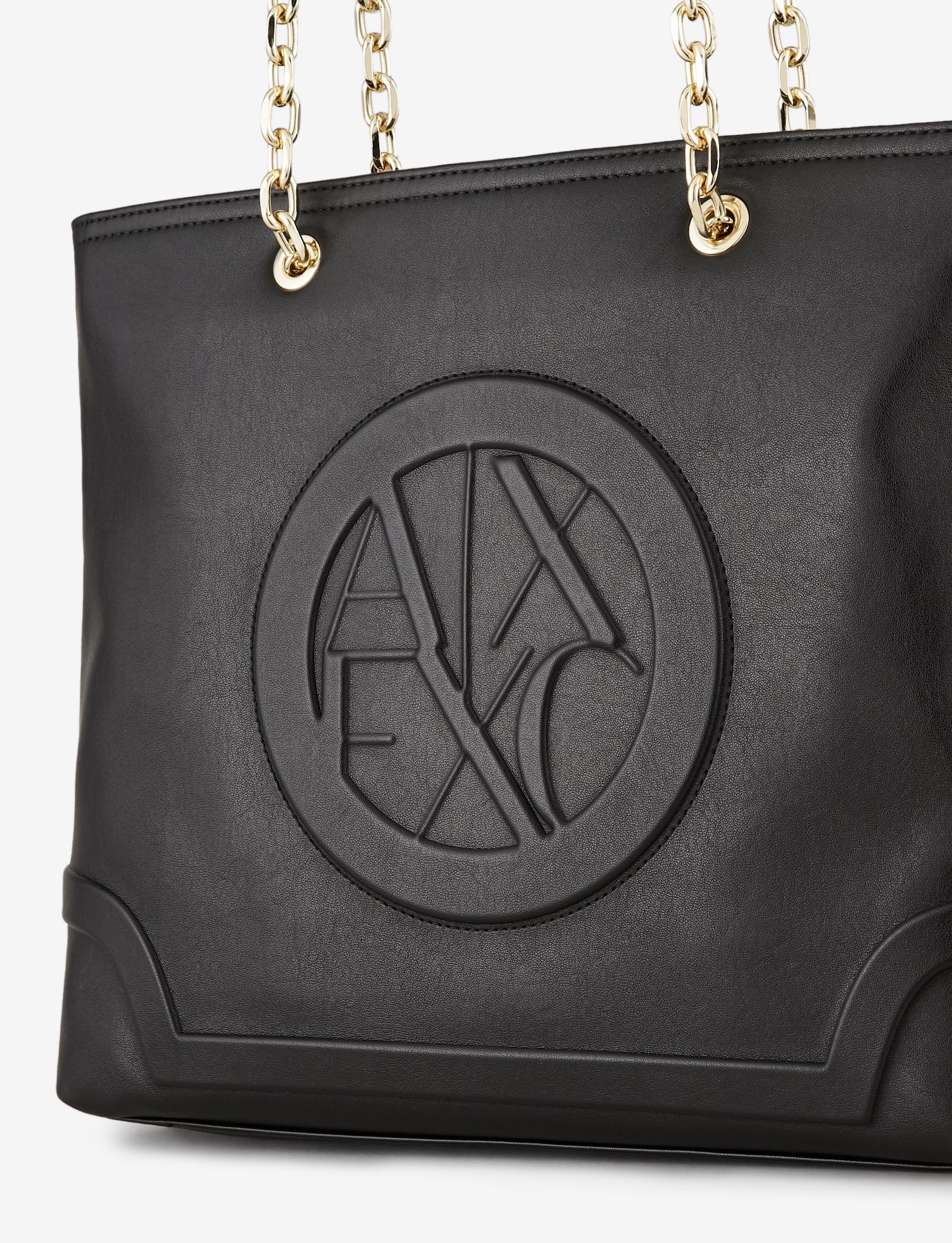 Armani Exchange Tote Bag With Gold Chain Detail Handle