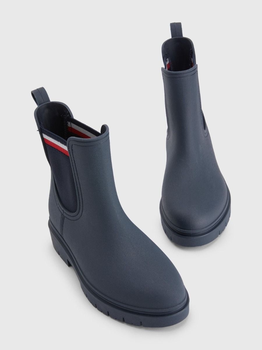 Tommy Hilfiger Signature Cleat Ankle Rain Boots